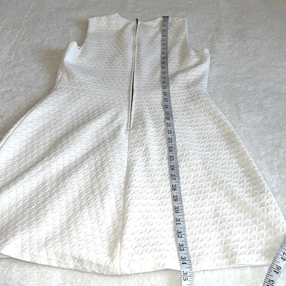 Theory White Sleeveless Textured A-Line Dress - Picture 6 of 11